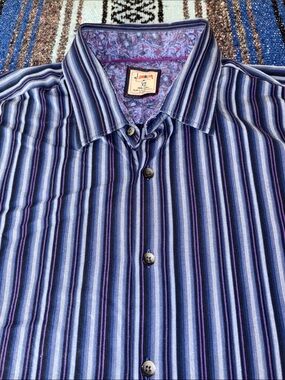 Jerry Garcia Grateful Dead Striped Casual Button Down Shirt